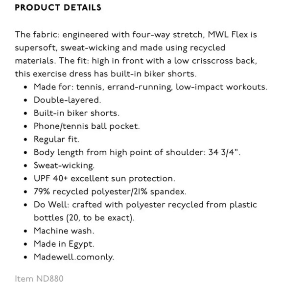 3 FOR $15 MWL Madewell Flex Fitness Dress Green Size XS - Picture 5 of 5